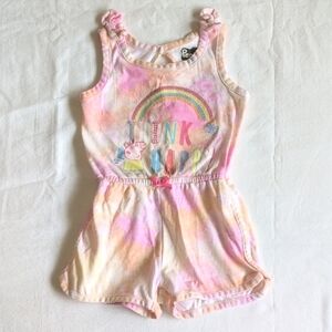 peppa pig pastel tie dye sequin graphic romper 2T toddler girls